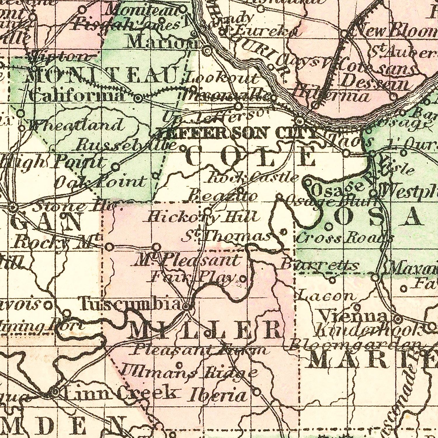 Vintage Map of Missouri 1875 by Ted's Vintage Art