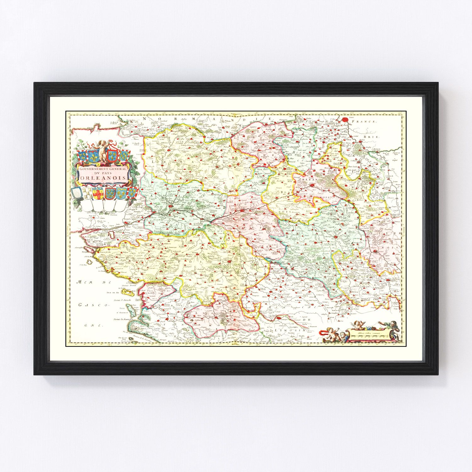 Vintage Map of Orléanais, France 1665 by Ted's Vintage Art