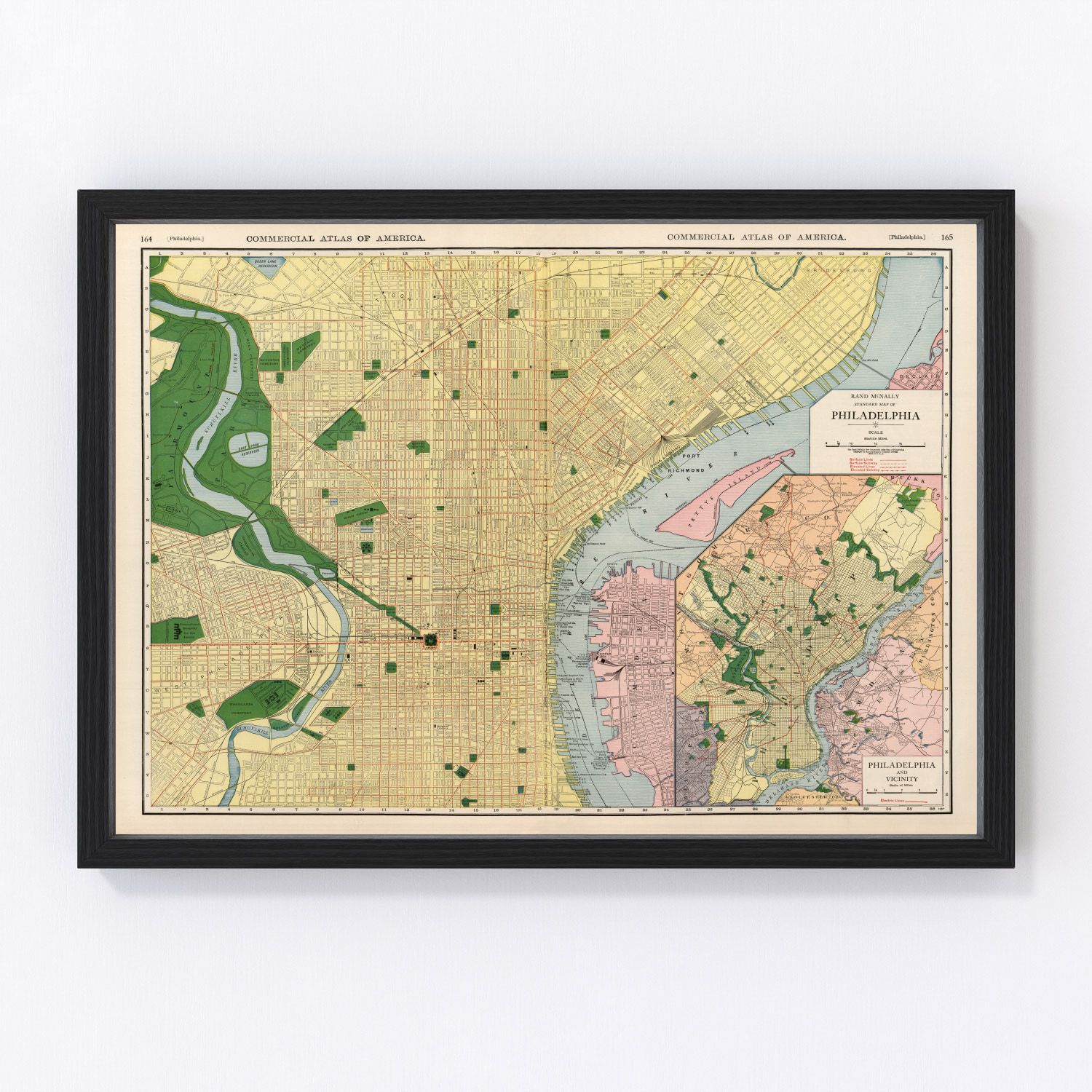 Vintage Map of Philadelphia, Pennsylvania 1924 by Ted's Vintage Art