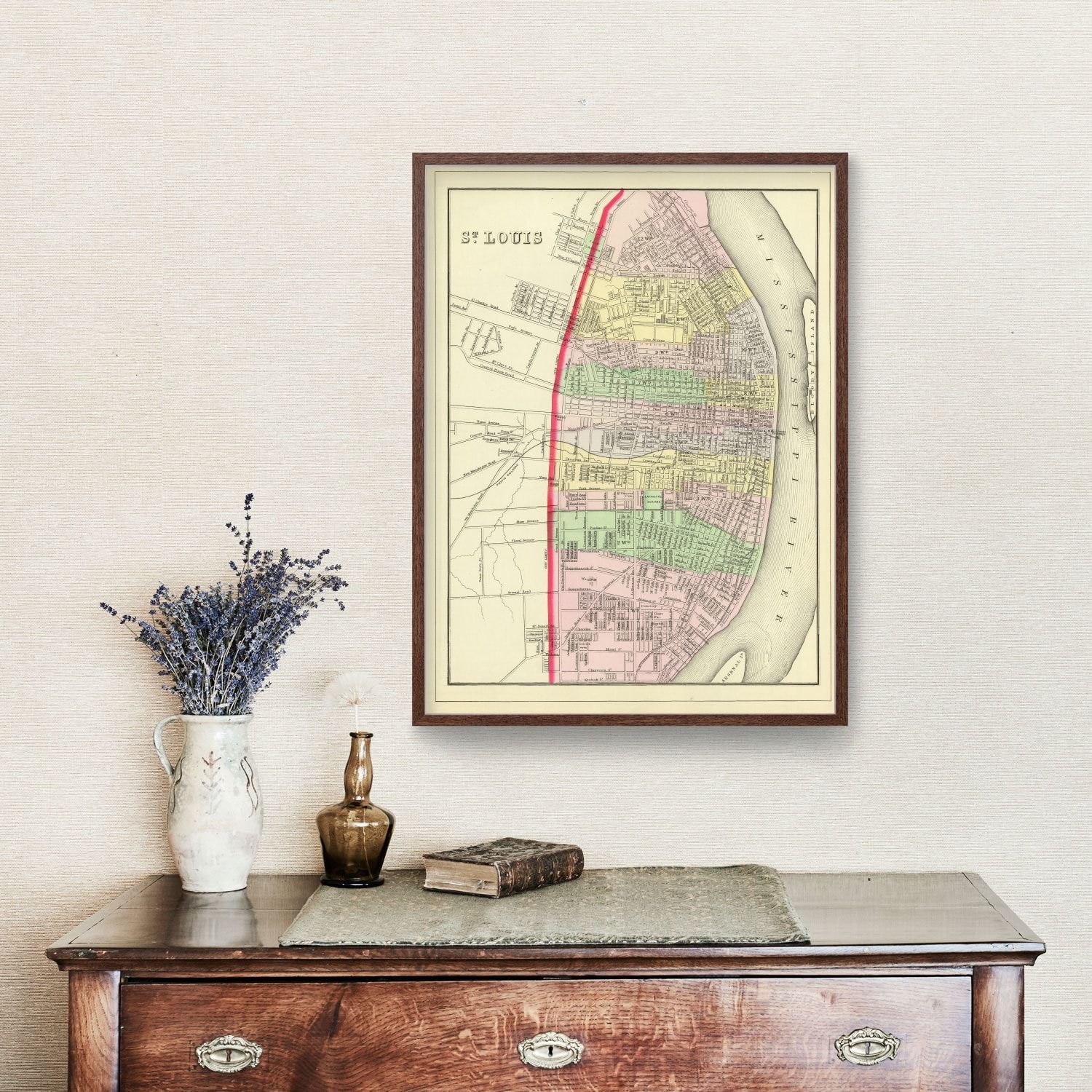 Vintage Map Of Saint Louis, Missouri 1890 By Ted's Vintage Art