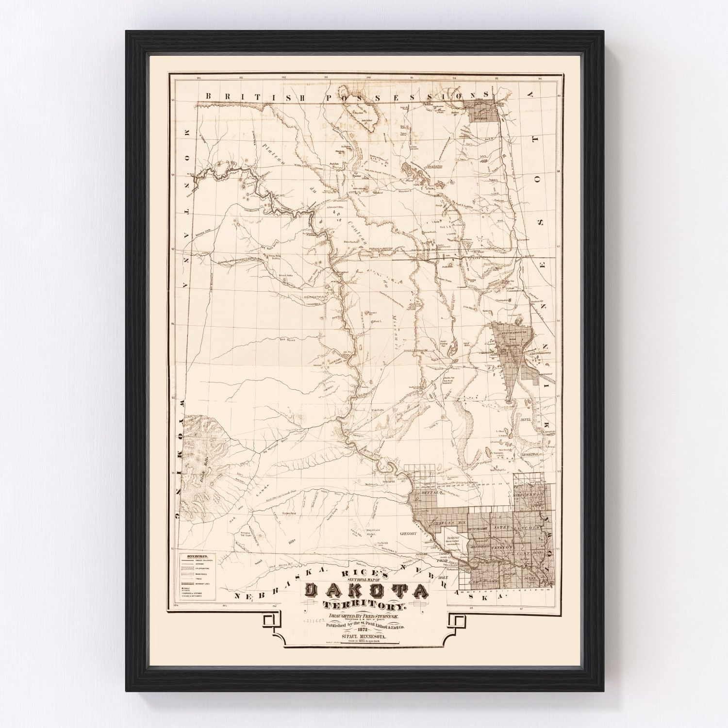 Vintage Map of South Dakota, 1872 by Ted's Vintage Art