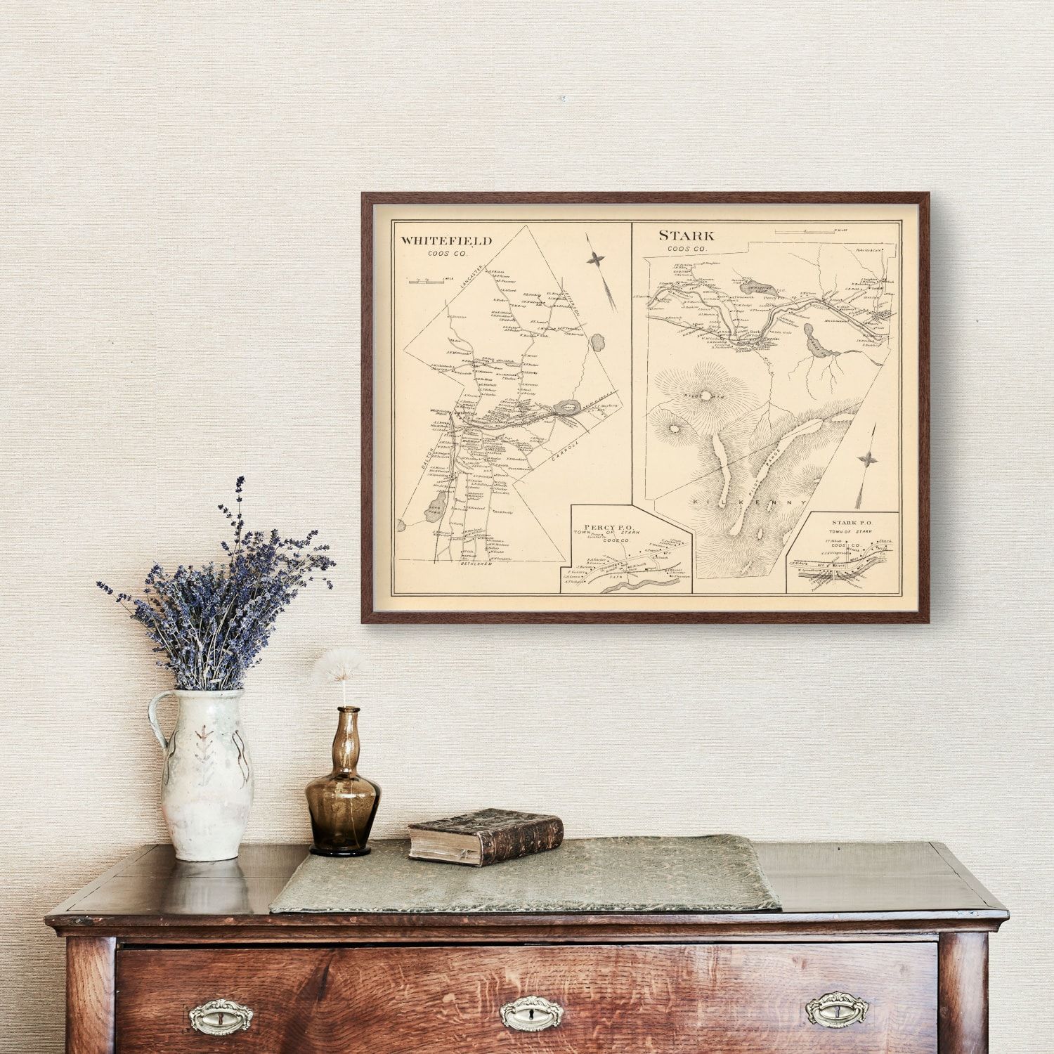 Vintage Map of Stark, New Hampshire 1892 by Ted's Vintage Art