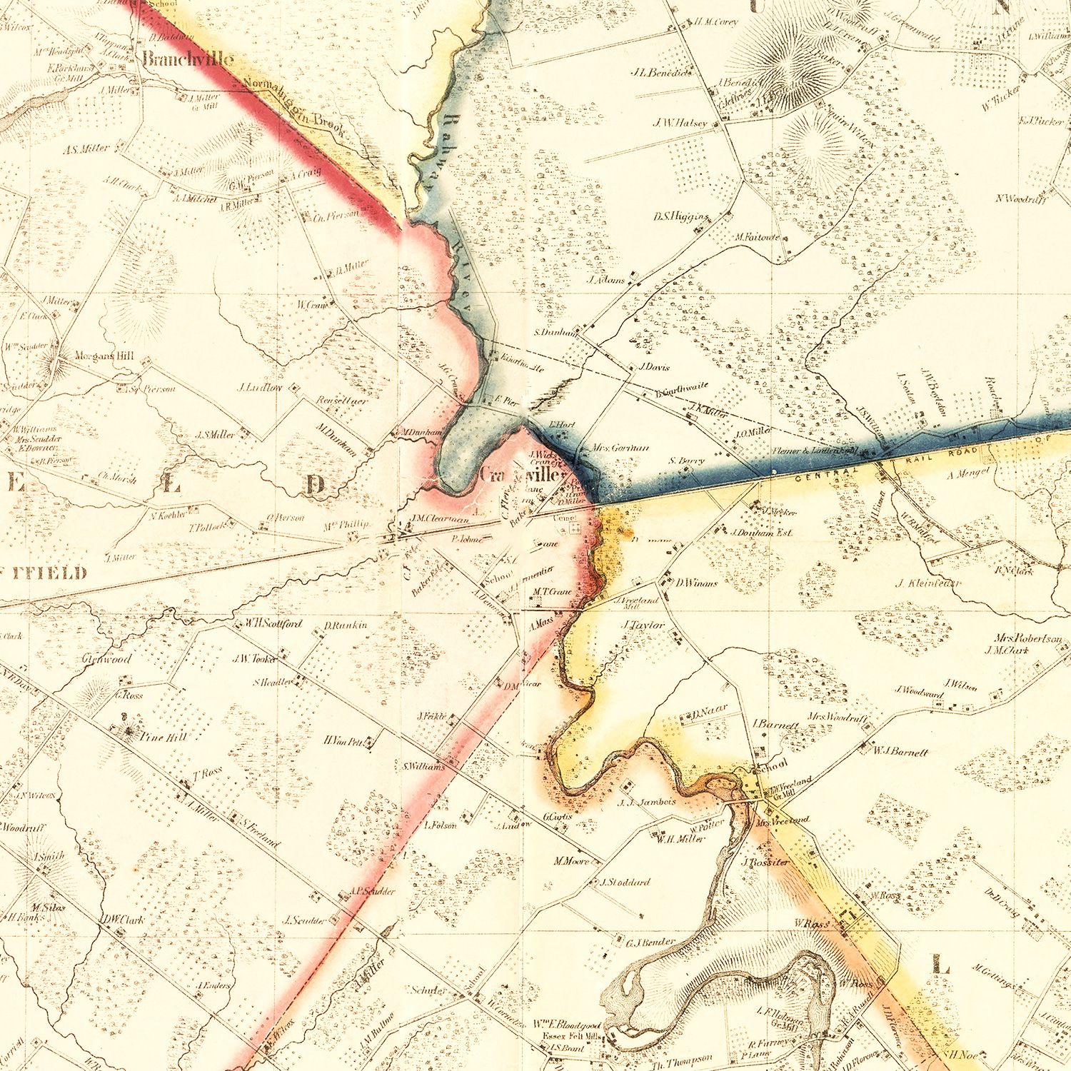 Vintage Map of Union County, New Jersey 1862 by Ted's Vintage Art