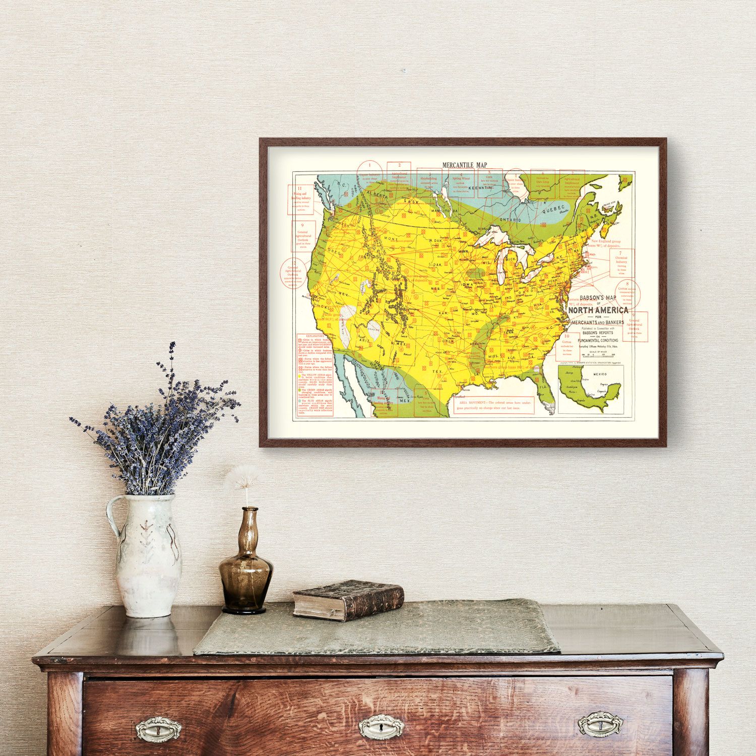 Vintage Map of United States 1916 by Ted's Vintage Art