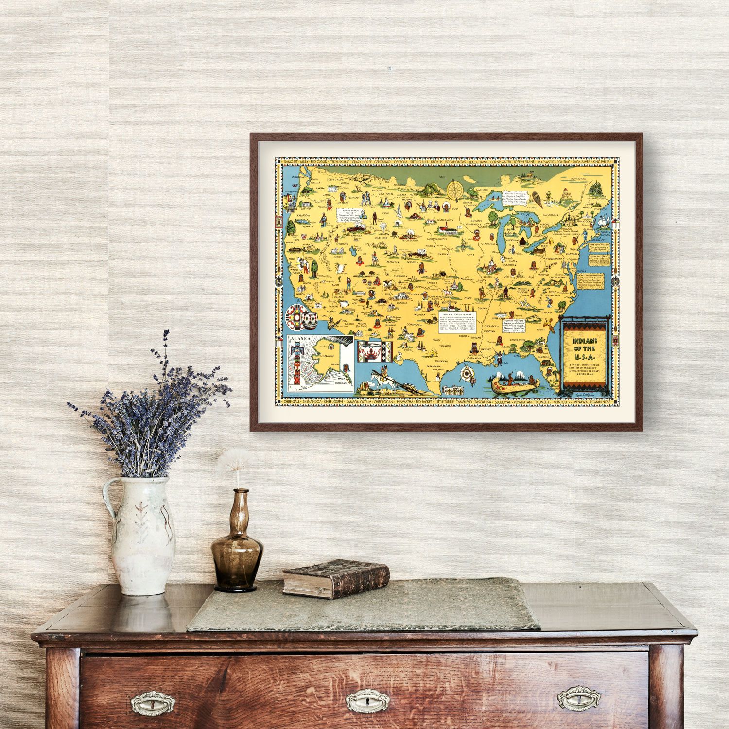 Vintage Map of United States 1944 by Ted's Vintage Art