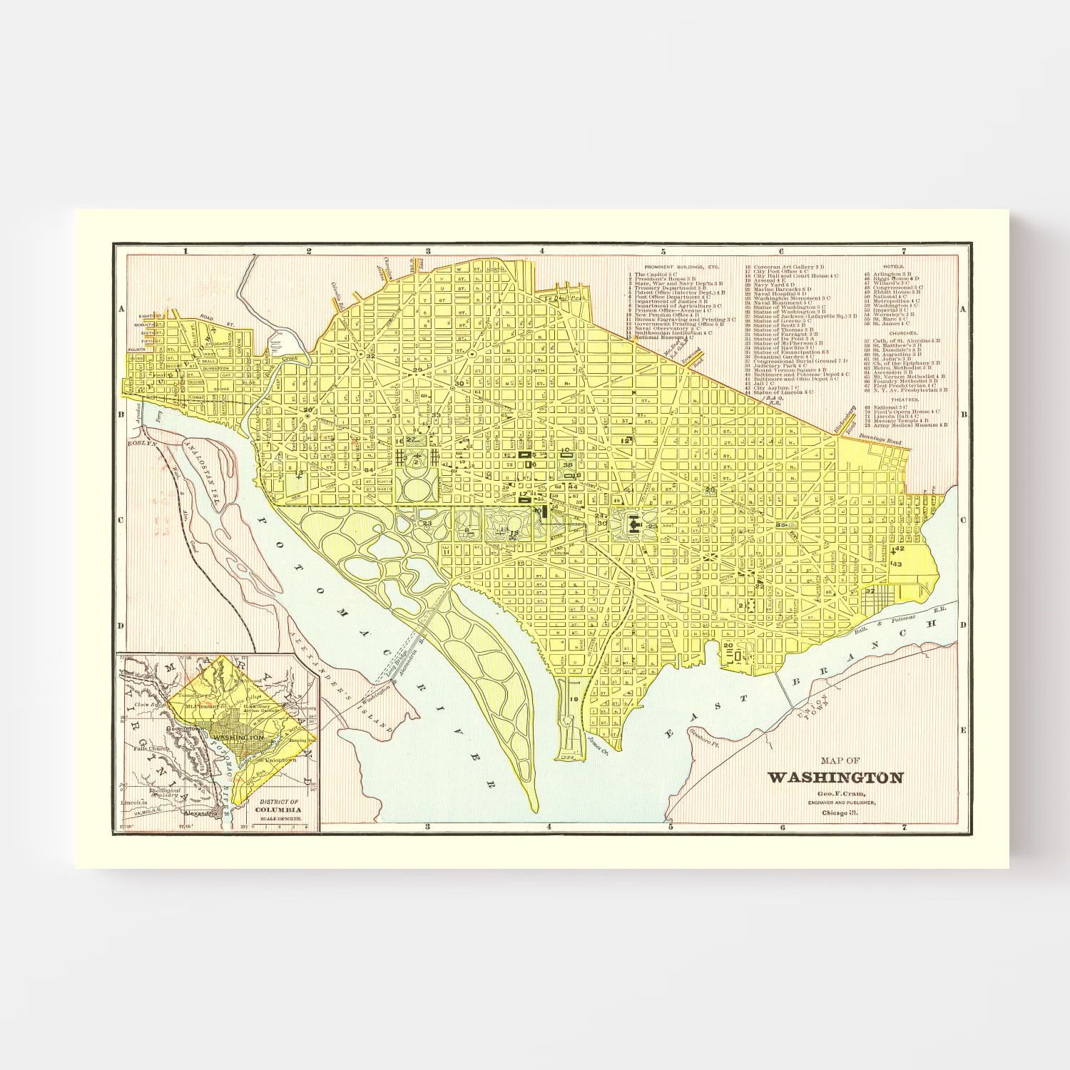 Vintage Map Of Washington Dc By Ted S Vintage Art