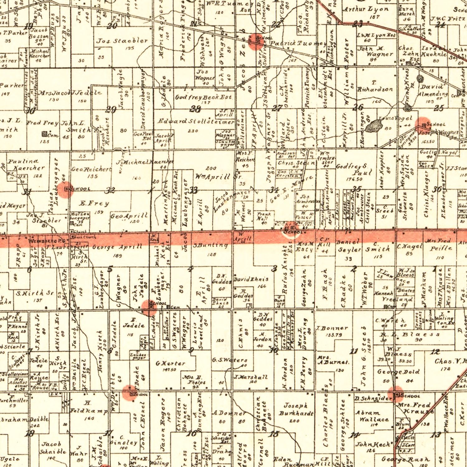 Vintage Map Of Washtenaw County Michigan 1896 By Ted S Vintage Art   5712 3 