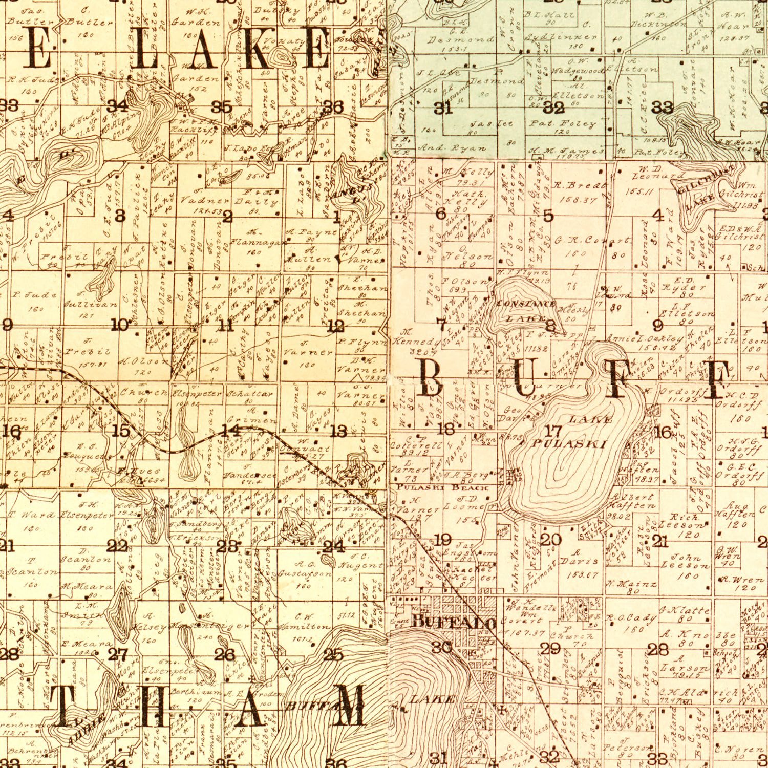 Vintage Map Of Wright County Minnesota 1901 By Teds Vintage Art 0389