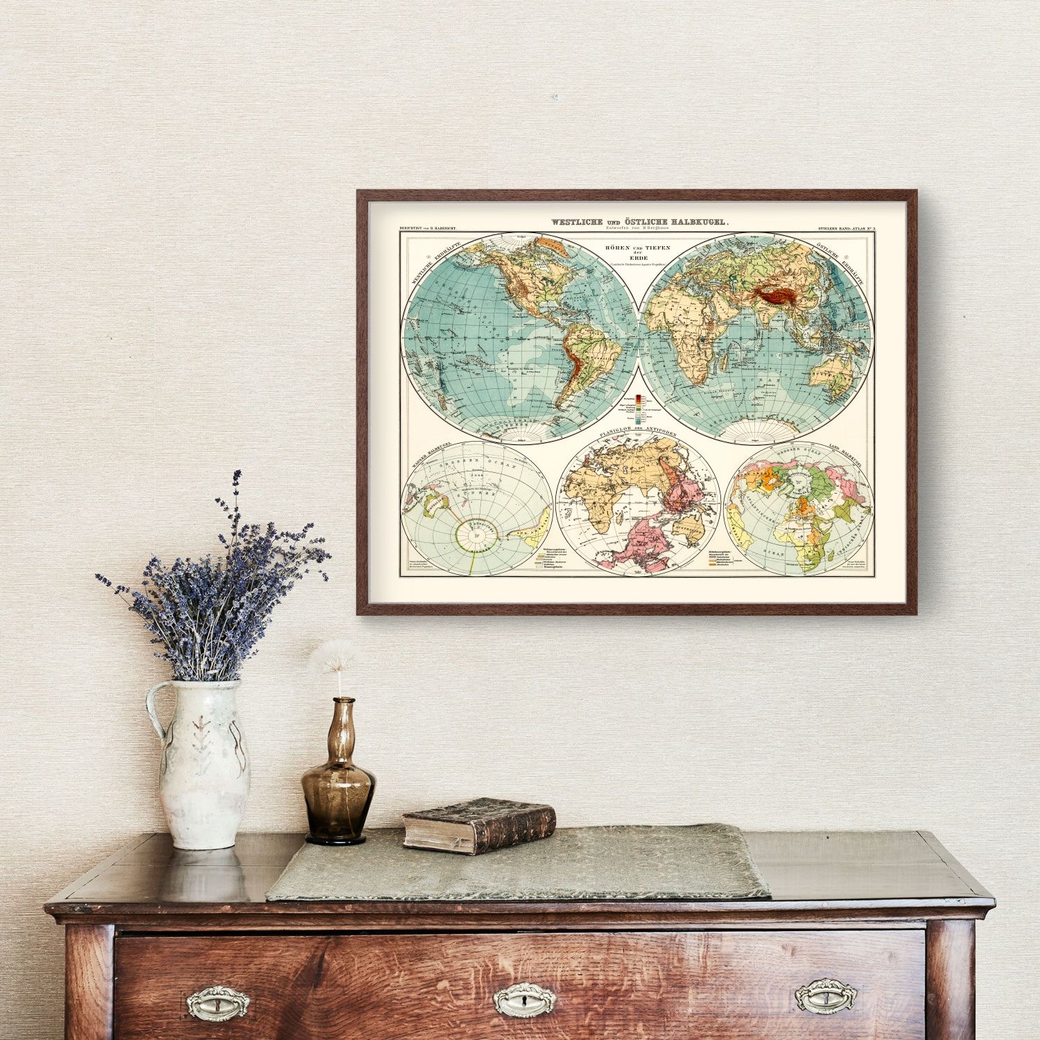 Vintage World Map 1911 by Ted's Vintage Art