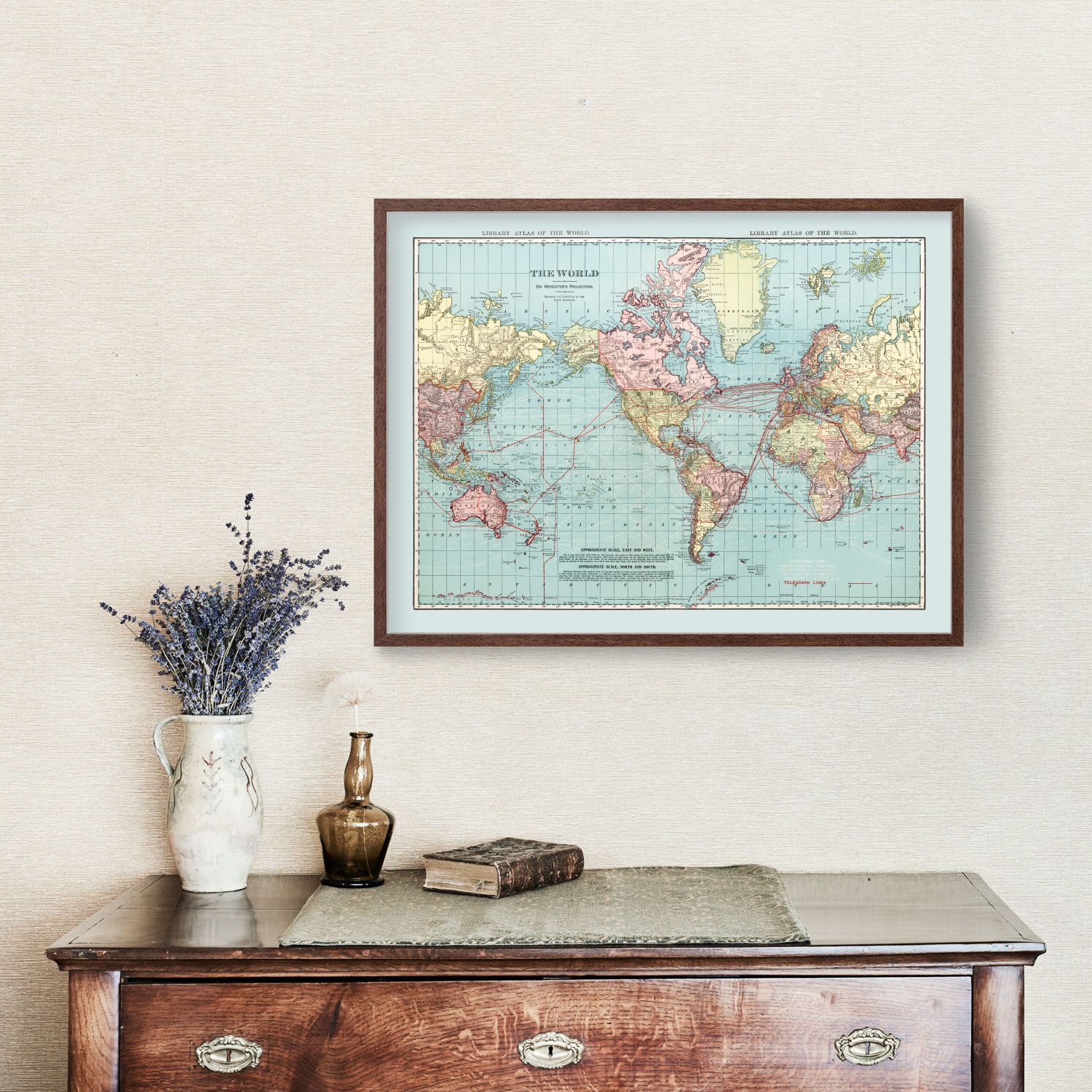 Vintage World Map 1912 by Ted's Vintage Art