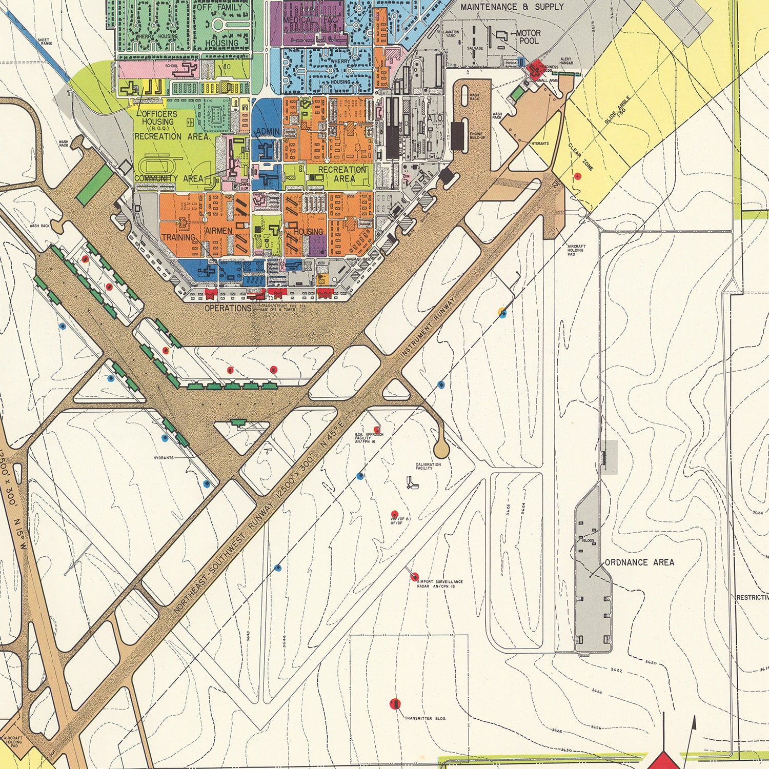 Vintage Map of Walker Air Force Base, 1951 by Ted's Vintage Art