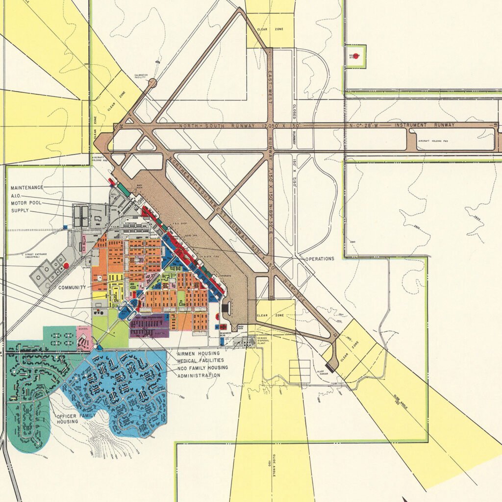 Vintage Map of George Air Force Base, 1952 by Ted's Vintage Art