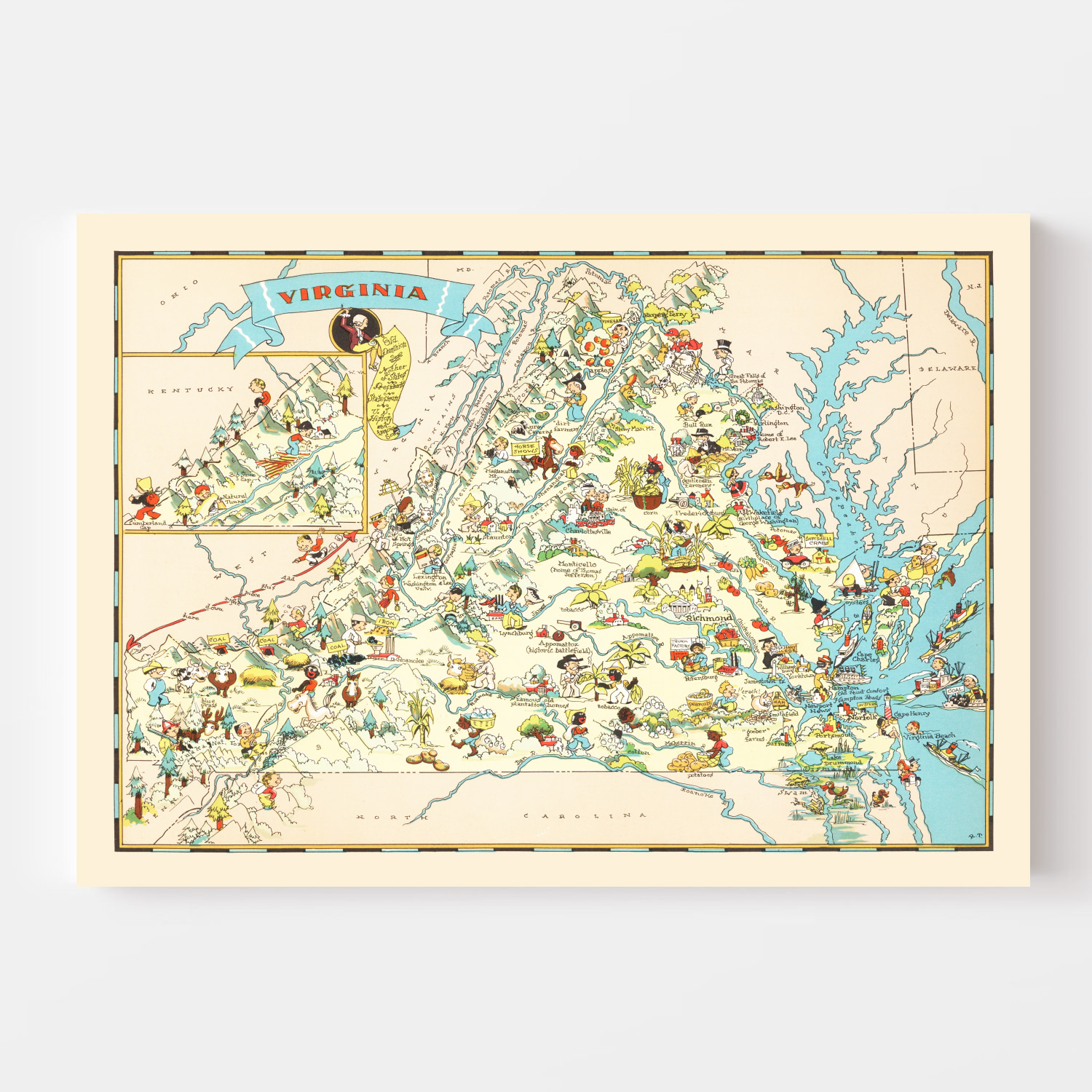 Vintage Map Of Virginia 1935 By Ted S Vintage Art   10094 2 