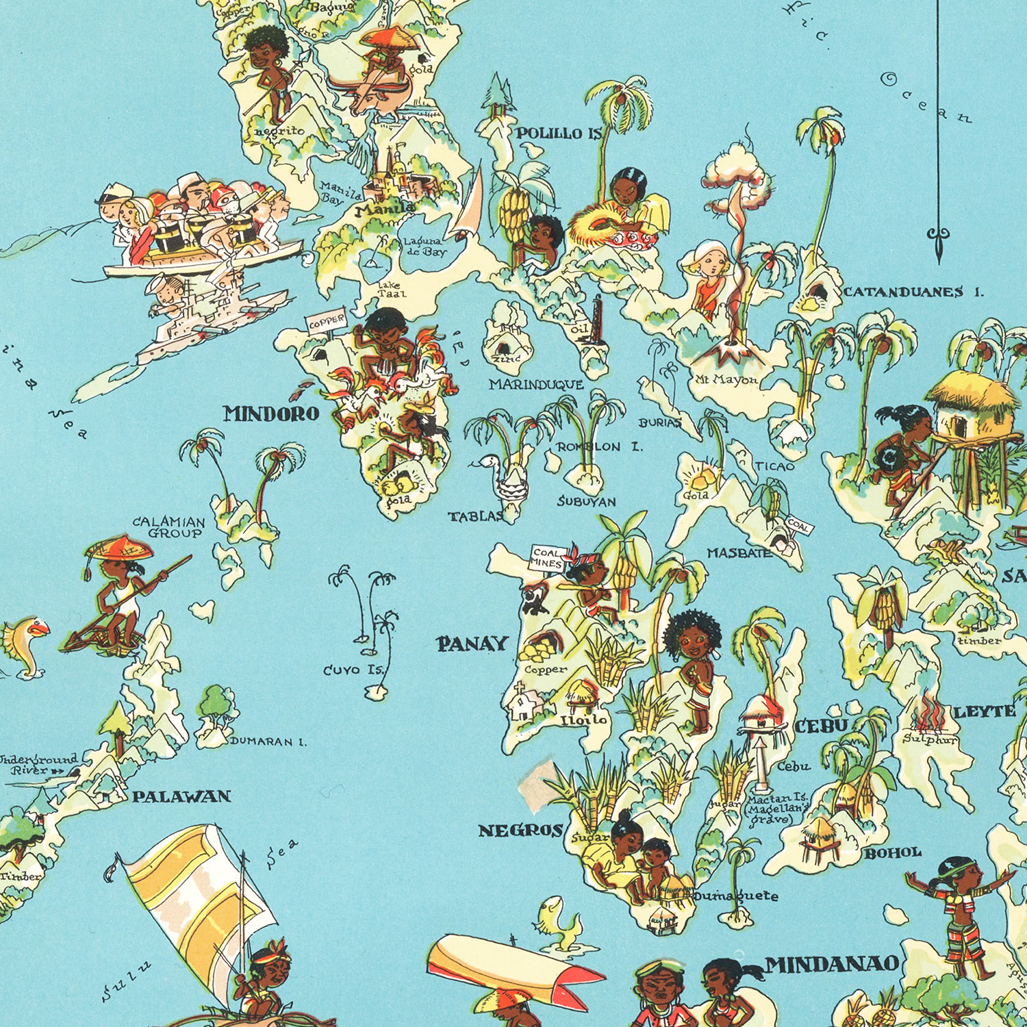 Vintage Map of Philippines 1935 by Ted's Vintage Art