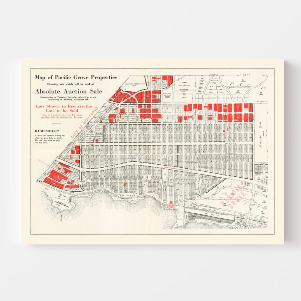 Vintage Map Of Pacific Grove California 1919 By Ted S Vintage Art   10171 2 1024x1024 