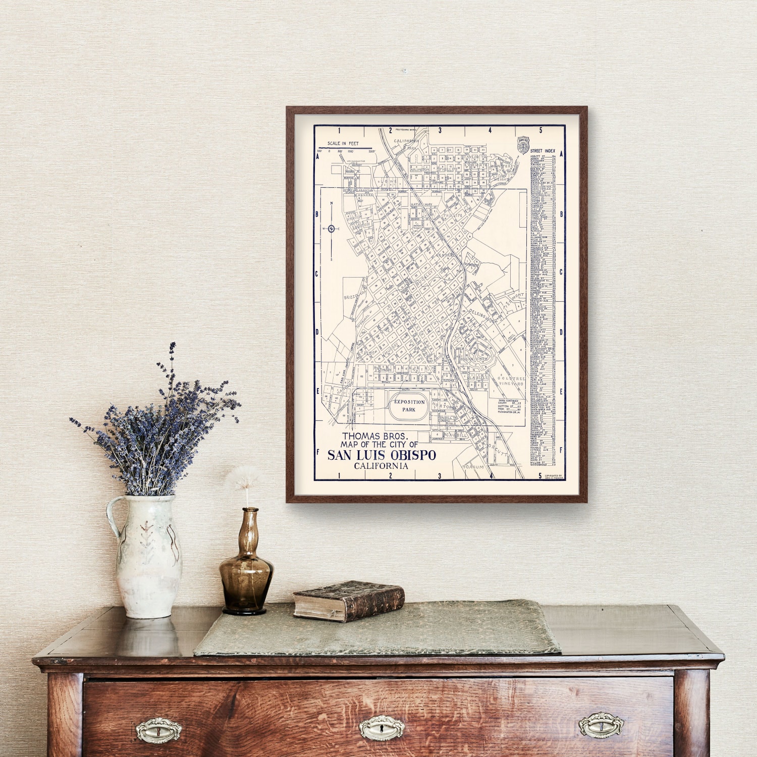 Vintage Map of San Luis Obispo, California 1920 by Ted's Vintage Art