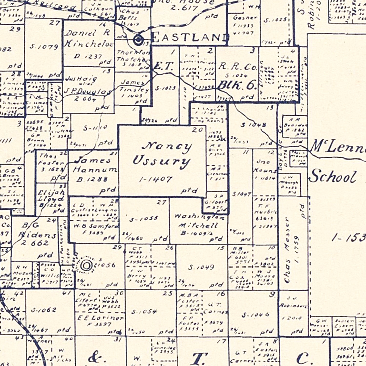 Vintage Map of Eastland County, Texas 1896 by Ted's Vintage Art