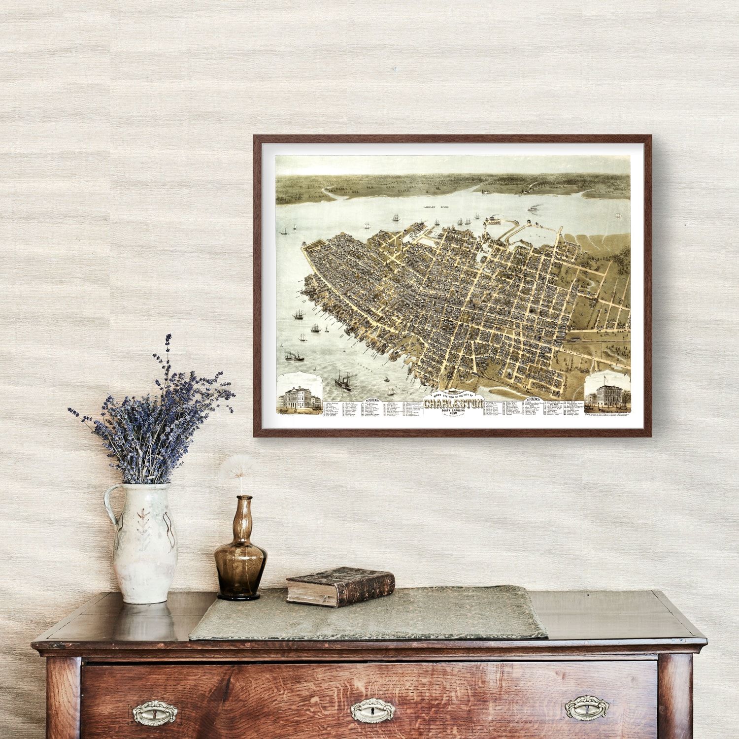 Vintage Map Of Charleston South Carolina 1872 By Ted S Vintage Art   1546 1 