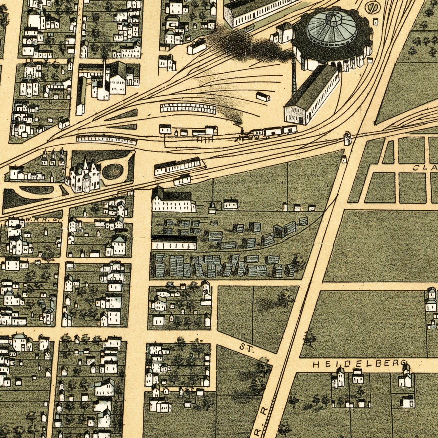 Vintage Map of Galion, Ohio 1891 by Ted's Vintage Art