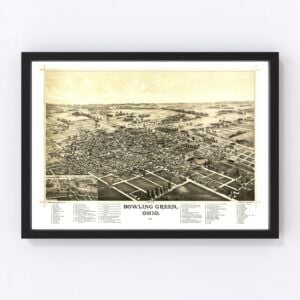 Vintage Map of Bowling Green, Ohio 1888