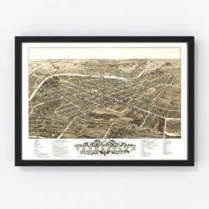 Vintage Map of Youngstown, Ohio 1882