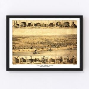 Vintage Map of Tell City, Indiana 1870