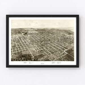 Vintage Map of Bloomington, Illinois 1867
