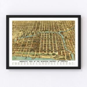 Vintage Map of Chicago, Illinois 1898