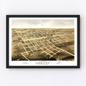Vintage Map of Paxton, Illinois 1869