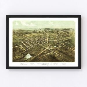 Vintage Map of Hillsdale, Michigan 1866