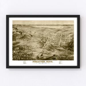Vintage Map of Negaunee, Michigan 1871