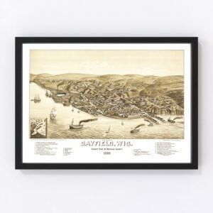 Vintage Map of Bayfield, Wisconsin 1886