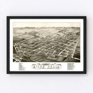 Vintage Map of River Falls, Wisconsin 1880