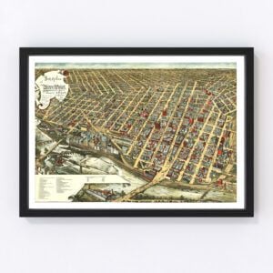 Vintage Map of Minneapolis, Minnesota 1891