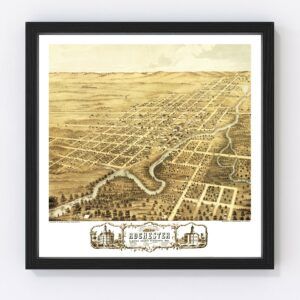 Vintage Map of Rochester, Minnesota 1869