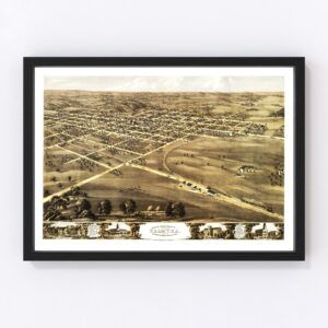 Vintage Map of Palmyra, Missouri 1869