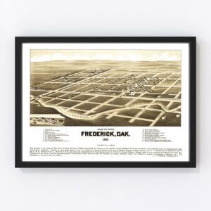 Vintage Map of Frederick, South Dakota 1883