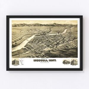 Vintage Map of Missoula, Montana 1891