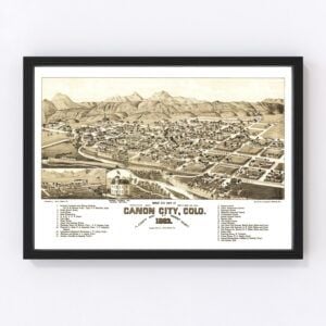 Vintage Map of Canon City, Colorado 1882