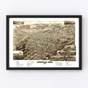 Vintage Map of Leadville, Colorado 1882