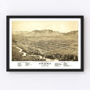 Vintage Map of Ogden, Utah 1875