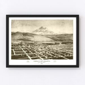 Vintage Map of Yreka & Mt. Shasta, California 1884