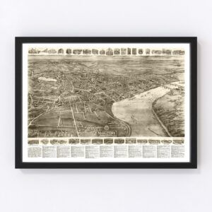Vintage Map of Middletown, Connecticut 1915