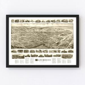 Vintage Map of Patchogue, New York 1905