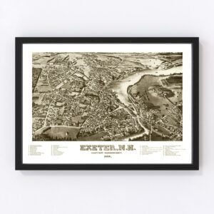 Vintage Map of Exeter, New Hampshire 1884