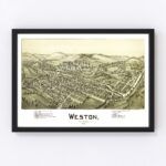 Vintage Map of Weston, West Virginia 1900