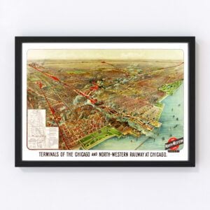 Vintage Map of Chicago, Illinois 1902