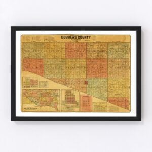 Vintage Map of Douglas County, South Dakota 1900