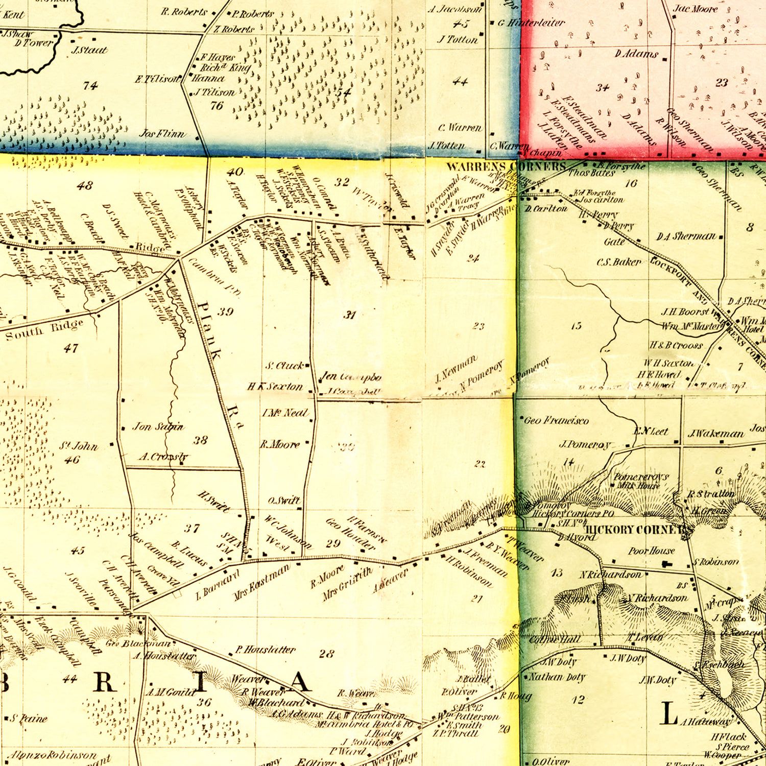 Vintage Map of Niagara County, New York 1852