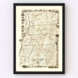 Vintage Map of Rensselaer County, New York 1854